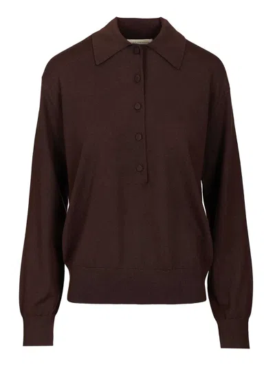Dries Van Noten 09040-tuno 2700 Knit Polo Knitwear Brown In Brown