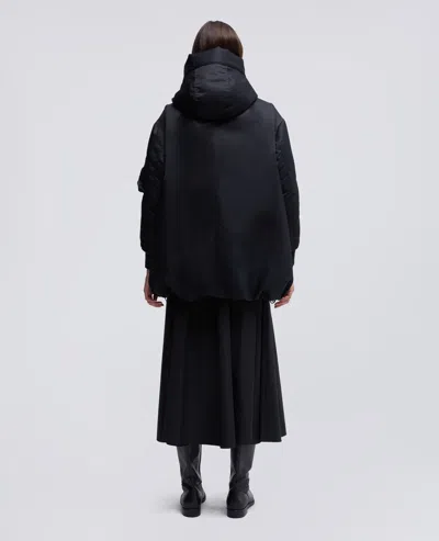 Aspesi Bomber In Raso Con Cappuccio - Nero In Black