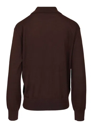 Dries Van Noten 09040-tuno 2700 Knit Polo Knitwear Brown In Brown