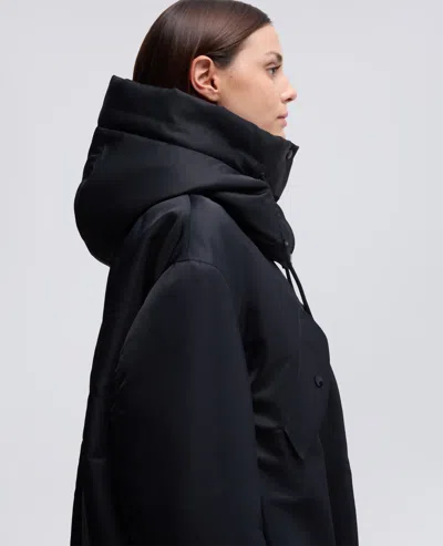 Aspesi Bomber In Raso Con Cappuccio - Nero In Black