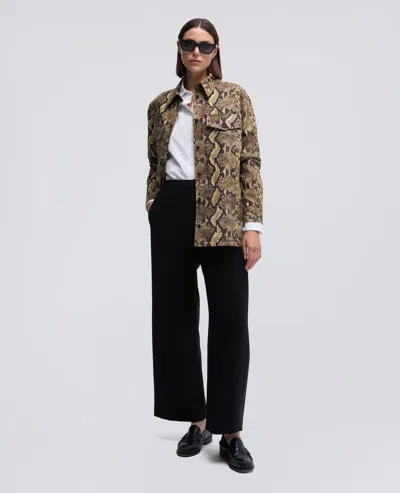 Aspesi Camicia In Tela Di Cotone Con Stampa Pitone - Pitone In Green