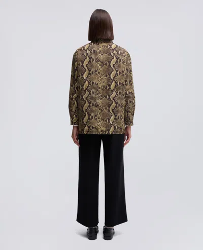 Aspesi Camicia In Tela Di Cotone Con Stampa Pitone - Pitone In Green