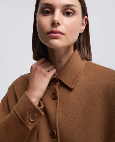 Aspesi Overshirt In Double Di Lana - Cammello In Brown