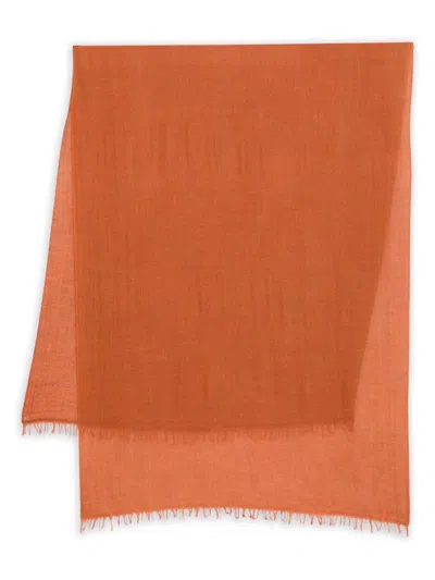 Faliero Sarti Finely Woven Cashmere Scarf In Orange In Orange