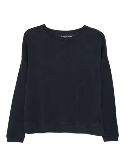 Majestic Cotton-cashmere Blend Sweater With Relaxed Fit In Blue