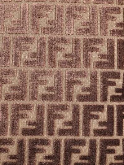 Fendi Roll Ff Jacquard Large Tote Bag In Brown