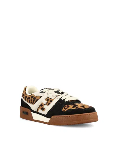 Fendi Low-top Platform In Multicolor Cavallino Calfskin And Suede In Multi