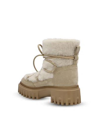 Hogan Lace-up Shearling-trim Boots In Multi