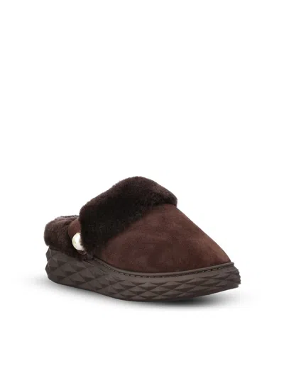 Jimmy Choo Diamond Maxi Mules In Brown
