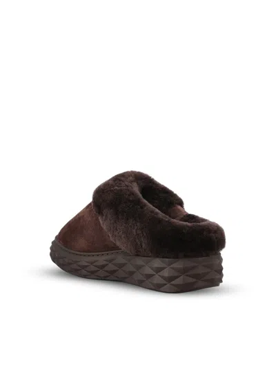 Jimmy Choo Diamond Maxi Mules In Brown