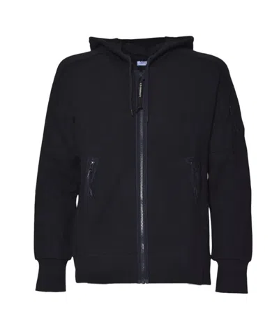 C.p. Company Innovative Goggle Lens Zip-up Hoodie In Black