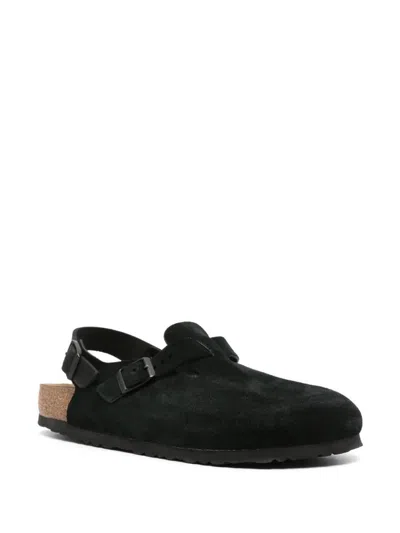Birkenstock Tokio Unisex Suede Mules Shoes In Black