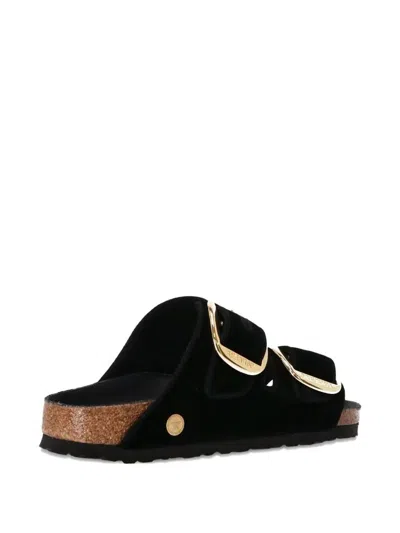 Birkenstock Arizona Big Buckle Piping Rivet Logo Sandals In Black