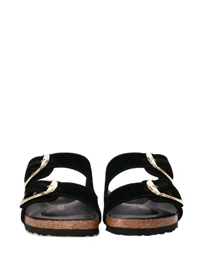 Birkenstock Arizona Big Buckle Piping Rivet Logo Sandals In Black
