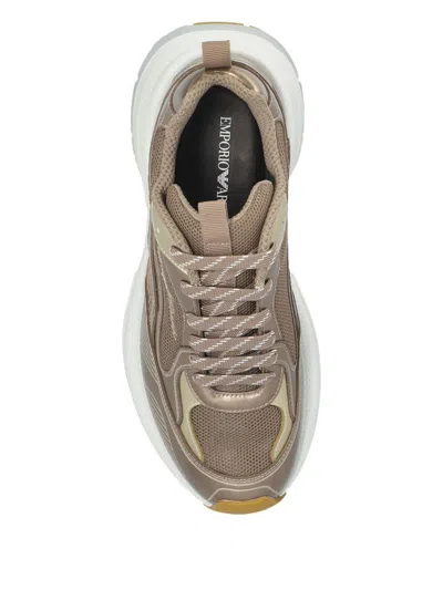Emporio Armani Sneakers In Brown