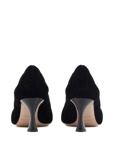 Emporio Armani Stylish Pumps With Curved Heel And Pattern In Black