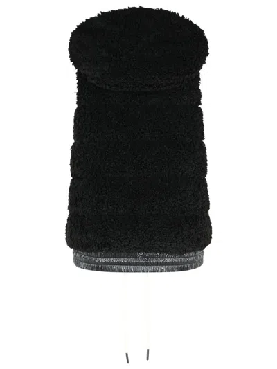 Moncler Padded Zip-up Fleece Gilet In Black