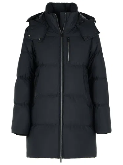 Moose Knuckles Faux Fur-trim Hooded Jacket In Blue