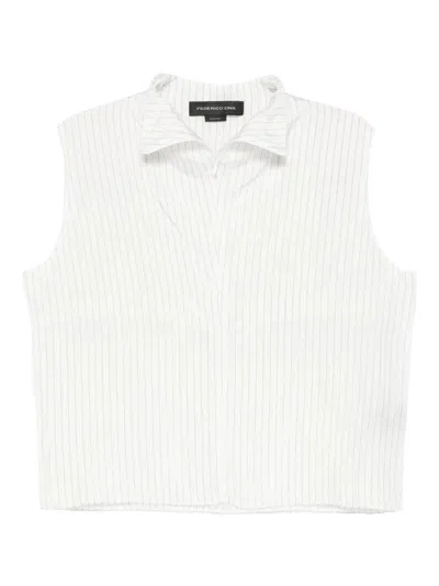 Federico Cina Sleeveless Blouse With Zip Clothing In White