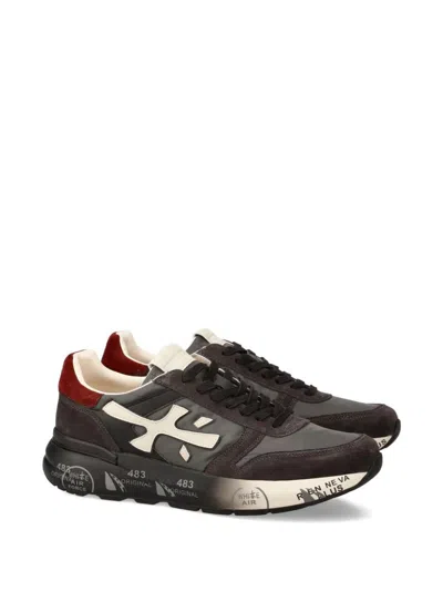 Premiata Casual Low Top Sneakers With Suede Accents In Multi