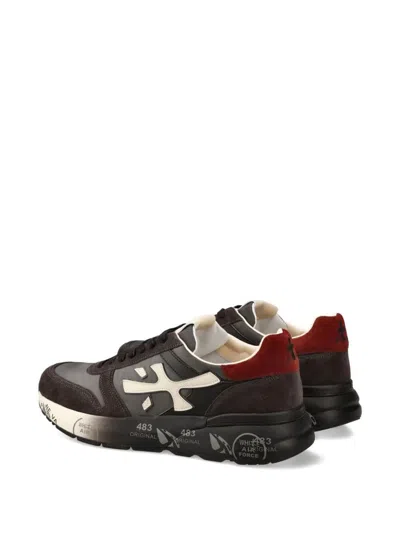 Premiata Casual Low Top Sneakers With Suede Accents In Multi