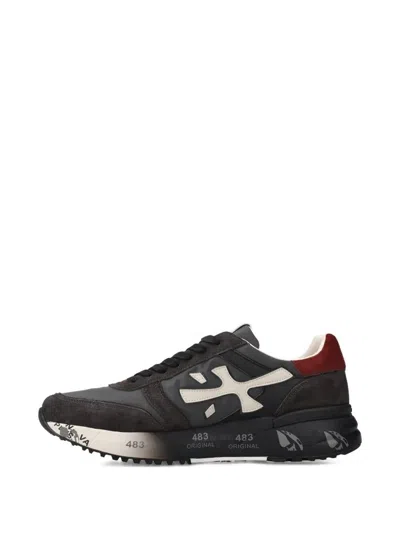 Premiata Casual Low Top Sneakers With Suede Accents In Multi