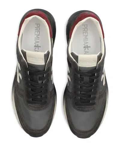 Premiata Casual Low Top Sneakers With Suede Accents In Multi