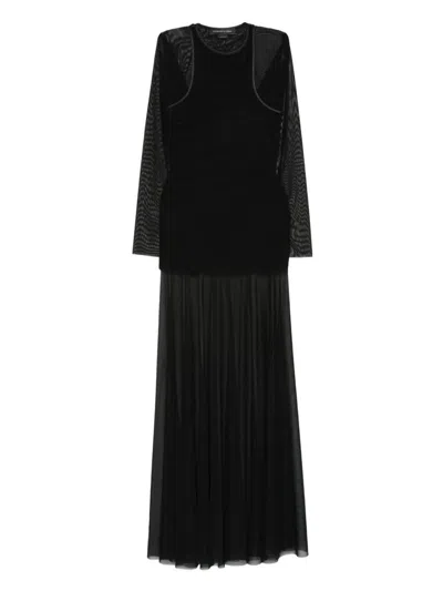 Federico Cina Sheer Layered Long Dress Clothing In Black
