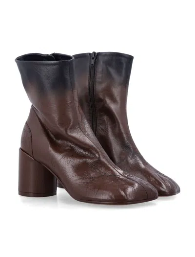Mm6 Maison Margiela Anatomic Block-heel Boots In Brown