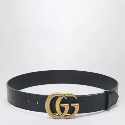 Gucci Black Belt With Double G Buckle In Black