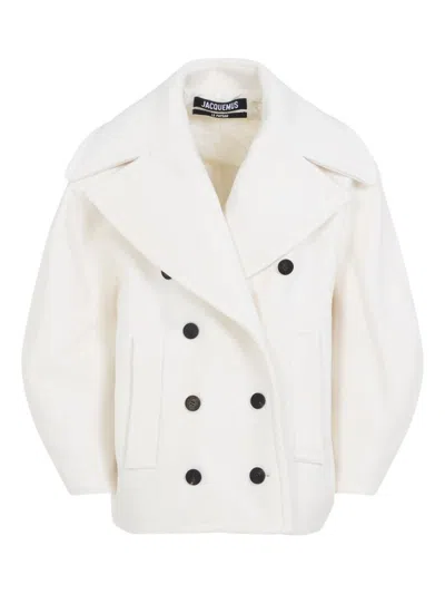 Jacquemus Wool Caban In Neutral