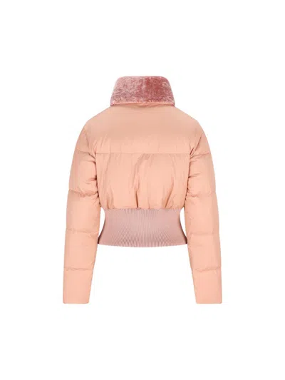 Fendi Women Pink Technical Fabric And Shearling Down Jacket In Pink