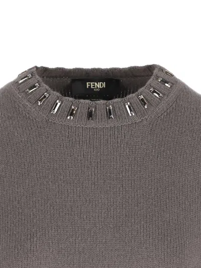Fendi Gray Wool And Cashmere Jumper In Gray