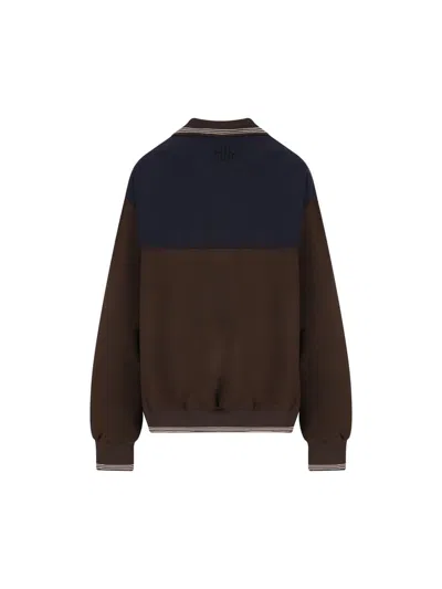 Miu Miu Oversized Two-tone Knit Sweater In Brown
