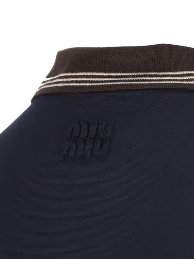 Miu Miu Oversized Two-tone Knit Sweater In Brown