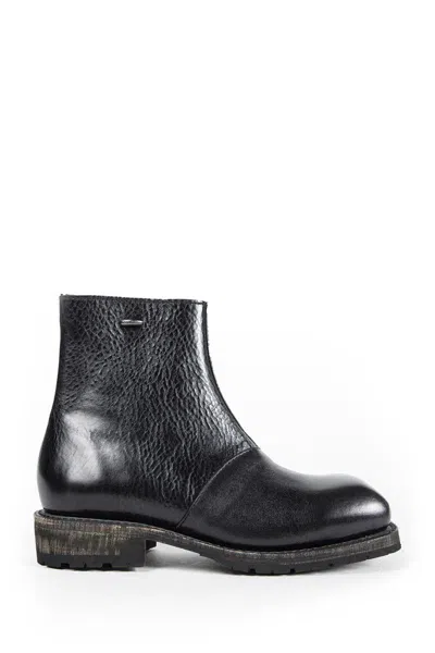 Our Legacy Black Leather Ankle Boots With Vintage Sole In Black