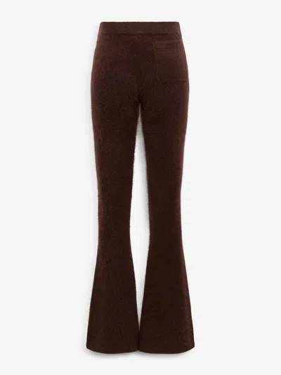 Dorothee Schumacher Fluffy Statement Wool And Cashmere-blend Flared Pants In Brown