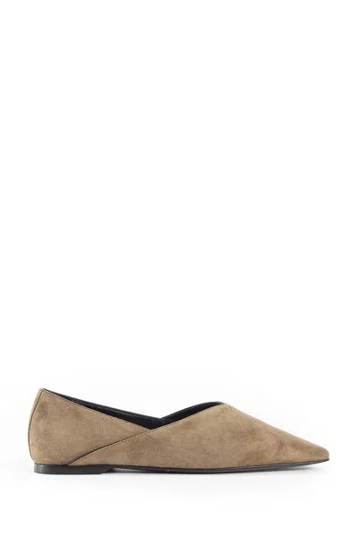 Totême Suede Everyday Ballet Flats In Neutral