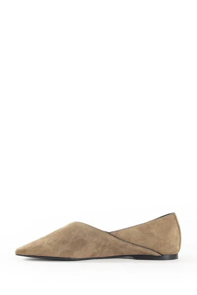 Totême Suede Everyday Ballet Flats In Neutral