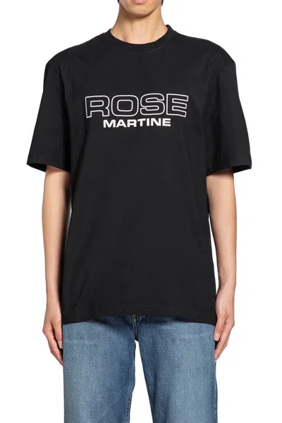 Martine Rose Black Short-sleeve T-shirt With Bold Front Print In Black