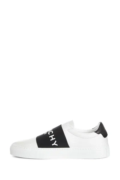 Givenchy Urban Street Logo-appliquéd Webbing-trimmed Leather Slip-on Sneakers In White