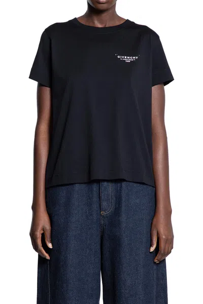 Givenchy Black Cotton Jersey Crewneck T-shirt In Black