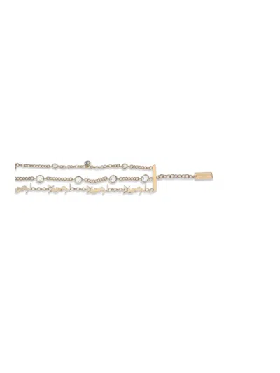 Saint Laurent Cassandre Multi-wrap Chain Bracelet In Gold