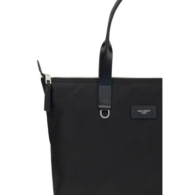 Dolce & Gabbana Logo-plaque Tote Bag In Black