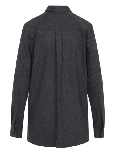 Khaite Auryn Lightweight Wool And Cashmere Shirt In Multi