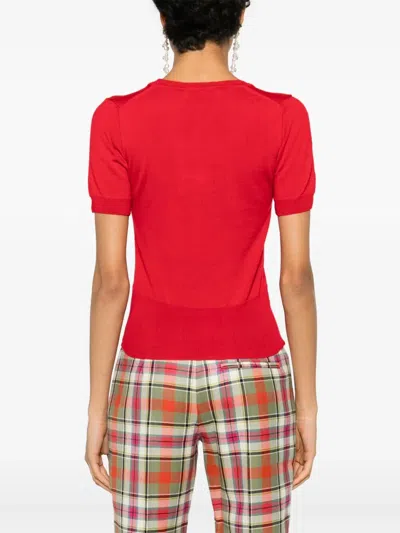 Vivienne Westwood Bea Knitted Short-sleeved Top Clothing In Red