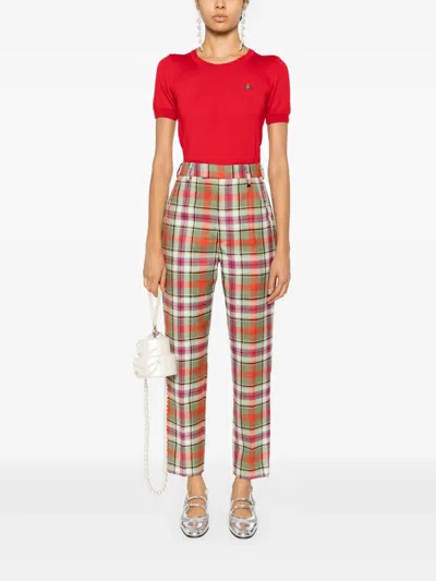 Vivienne Westwood Bea Knitted Short-sleeved Top Clothing In Red