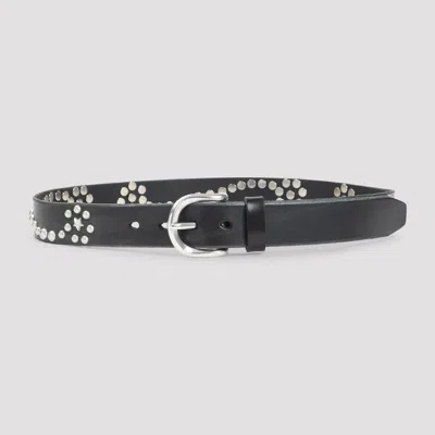 Our Legacy Unisex Leather Belt With Distinctive Design In Black