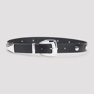 The Frankie Shop Studded Leather Belt In Black