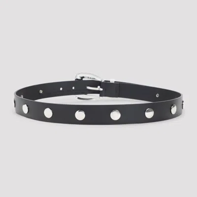 The Frankie Shop Studded Leather Belt In Black